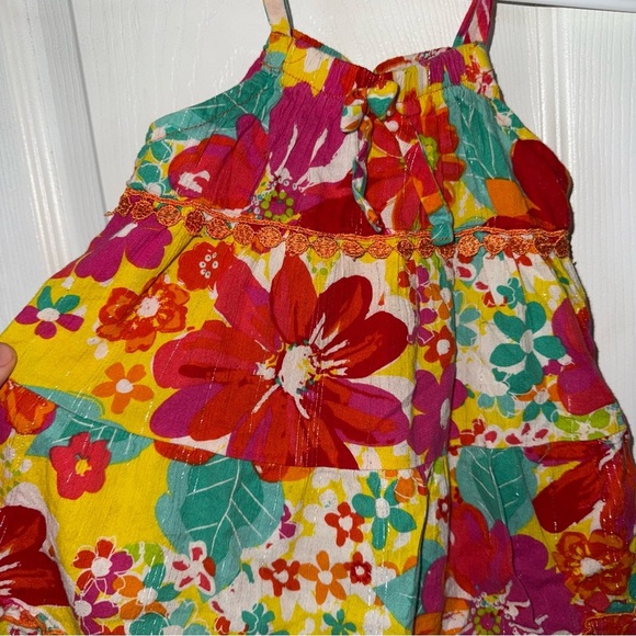 Young land Floral Orange Dress - 3 - Picture 2 of 5